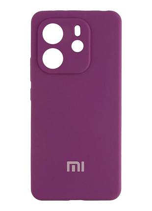 Чехол liquid silicone full camera для xiaomi redmi note 14 4g с микрофиброй защита корпуса сливовый mc-11924