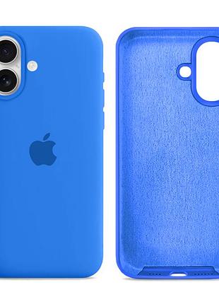 Чохол силіконовий silicone case full size для iphone 16 з мікрофіброю всередині захист від ударів royal blue mc-11481