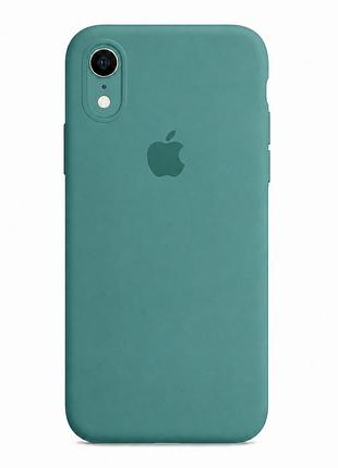 Чохол силіконовий square full camera для iphone xr захист камери з мікрофіброю всередині колір 55.pine green mc-11507