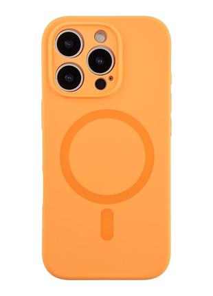 Чехол силиконовый glow silicone case с magsafe для iphone 16 pro защита камеры orange mc-12173