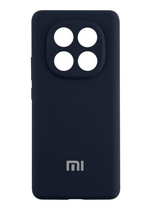 Чехол liquid silicone full camera для xiaomi redmi note 14 pro 5g защита камеры с микрофиброй внутри dark blue mc-11937