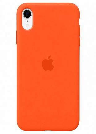 Чехол силиконовый silicone case full size для iphone xr прочный с защитой от падений оранжевый mc-10520