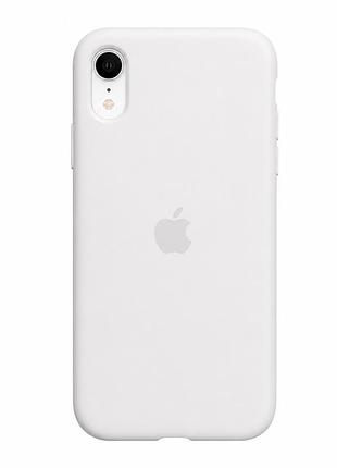 Чохол силіконовий silicone case full size для iphone xr з мікрофіброю всередині захисний білий mc-10442