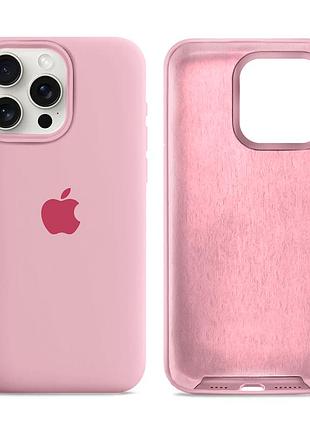 Чохол силіконовий silicone case full size для iphone 12 12 pro захист від ударів із мікрофіброю всередині light pink mc-10572