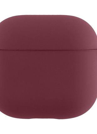 Чехол силиконовый silicone case с микрофиброй для airpods 4 защита от царапин и сколов бордовый mc-10364