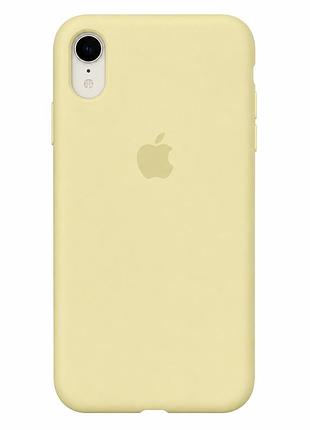 Чохол силіконовий silicone case full size для iphone xr з мікрофіброю всередині стійкий до зношування 51.mellow yellow mc-10472