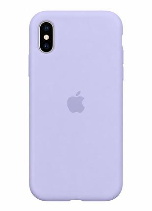 Чехол силиконовый silicone case full size для iphone x xs противоударный с микрофиброй внутри фиолетовый mc-10446