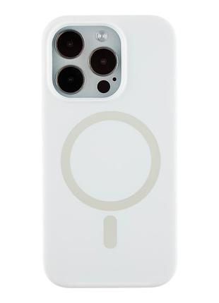 Чохол силіконовий glow silicone case з magsafe для iphone 14 pro max захист камери білий mc-11724