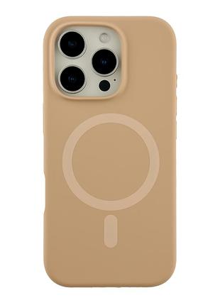 Чохол glow silicone case з magsafe для iphone 16 pro max захисний силіконовий матовий desert gold mc-12185