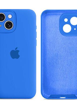 Чохол silicone case full size з рамкою для iphone 15 протиударний з мікрофіброю всередині royal blue mc-11987