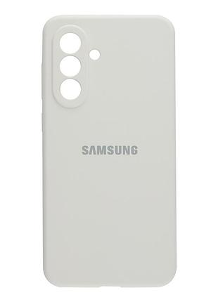 Чохол liquid silicone full camera для samsung galaxy a56 5g захист камери з мікрофіброю білий mc-11830