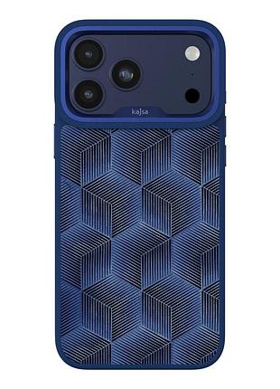 Чехол kajsa splendid collection 3d cube pattern с magsafe для iphone 17 pro max tpu с защитой камеры blue plus o-ring mc-12432
