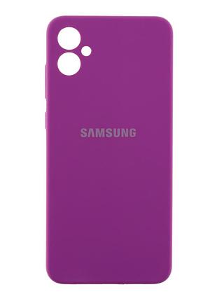 Чехол liquid silicone full camera для samsung galaxy a05 защита корпуса с микрофиброй внутри цвет 43.grape mc-11653