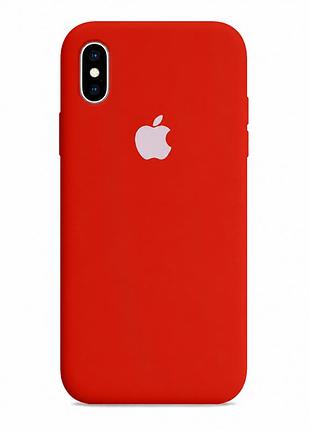 Чехол силиконовый silicone case full size для iphone xs max с микрофиброй внутри износостойкий wine red mc-10510
