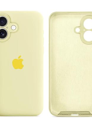 Чохол silicone case full size з рамкою для iphone 16 захист від пошкоджень із мікрофіброю всередині кремовий yellow mc-11966