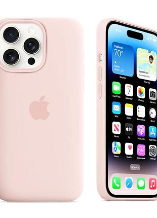 Чехол силиконовый silicone case с magsafe для iphone 13 pro с микрофиброй внутри chalk pink mc-12372
