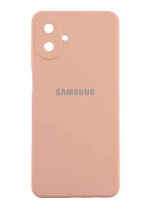Чохол liquid silicone full camera для samsung galaxy a08 a07 силіконовий з мікрофіброю колір 19.pink sand mc-12352