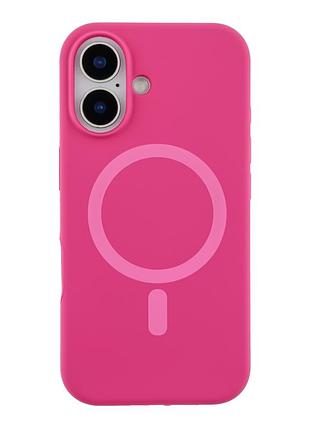 Чехол glow silicone case с magsafe для iphone 16 защитный с микрофиброй manyue red mc-12197
