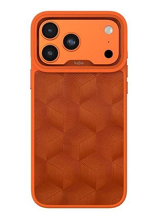 Чехол kajsa splendid collection 3d cube pattern с magsafe для iphone 17 pro tpu orange plus o-ring mc-12415