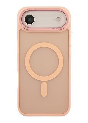 Чохол tpu+pc goldencis matte з magsafe для iphone 17 air захисний рожевий mc-12166
