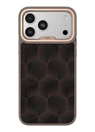 Чехол kajsa splendid collection 3d cube pattern с magsafe для iphone 17 pro защитный tpu desert gold o-ring mc-12405