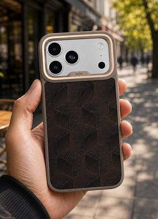 Чехол kajsa splendid collection 3d cube pattern с magsafe для iphone 17 pro защитный tpu desert gold o-ring mc-12405 2