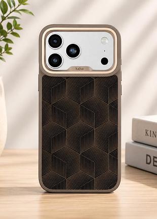 Чехол kajsa splendid collection 3d cube pattern с magsafe для iphone 17 pro защитный tpu desert gold o-ring mc-12405 4