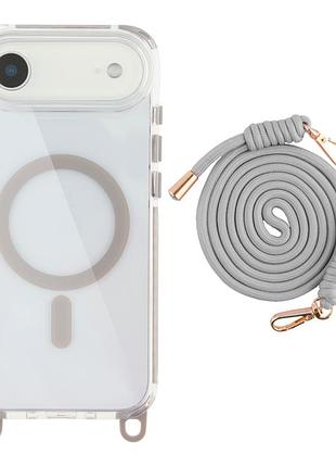 Чохол tpu+pc lanyardcase з magsafe для iphone 17 air протиударний колір titanium grey mc-12239
