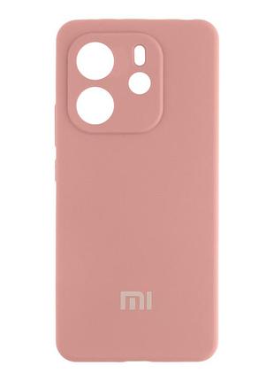 Чехол liquid silicone full camera для xiaomi redmi note 14 4g с микрофиброй защита корпуса 19.pink sand mc-11953