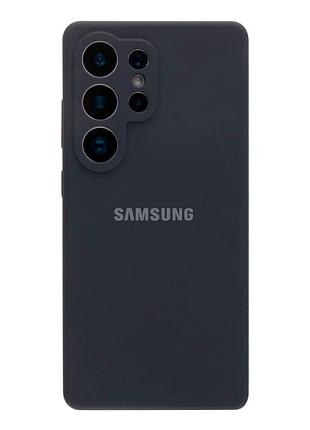 Чохол liquid silicone full camera для samsung galaxy s25 ultra 5g з мікрофіброю захист камери сірий 15.6dark grey mc-11814