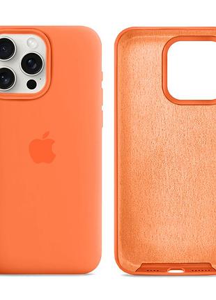 Чехол силиконовый silicone case full size для iphone 13 pro max защита от ударов микрофибра 02.apricot mc-10741