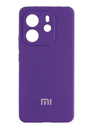 Чехол liquid silicone full camera для xiaomi redmi note 14 4g защитный с микрофиброй внутри elegant purple mc-11952