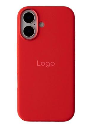 Чохол силіконовий silicone case metal buttons для iphone 16 з мікрофіброю всередині захисний червоний mc-11678