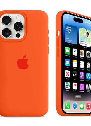 Чехол силиконовый silicone case с magsafe для iphone 12 12 pro противоударный electric orange mc-10937
