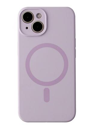 Чохол силіконовий glow silicone case з magsafe для iphone 13 захист камери зручний light purple mc-11792