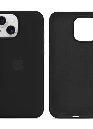 Чохол silicone case full size для iphone 14 захисний з мікрофіброю всередині чорний mc-10766