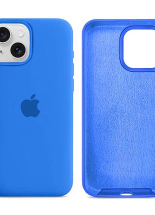 Чохол силіконовий silicone case full size для iphone 14 з мікрофіброю всередині захисний royal blue mc-10770