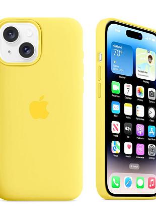 Чохол силіконовий silicone case з magsafe для iphone 13 захист від ударів мікрофібра всередині lemon zest mc-10928
