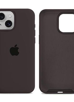 Чехол силиконовый silicone case full size для iphone 15 plus с микрофиброй внутри защитный терракотовый mc-11300