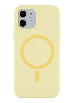 Чехол силиконовый glow silicone case с magsafe для iphone 12 12 pro защитный с микрофиброй желтый mc-11730