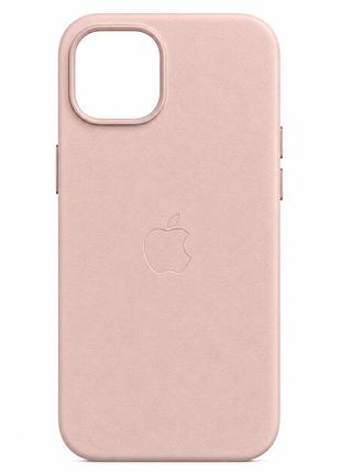 Чохол leather case з magsafe для iphone 15 plus захист від ударів із мікрофіброю всередині sand pink mc-11106