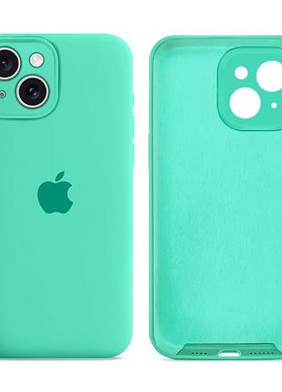 Чехол силиконовый silicone case с микрофиброй для iphone 14 защита от повреждений spearmint mc-11337