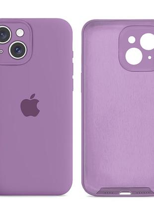 Чохол силіконовий silicone case full size з мікрофіброю для iphone 15 plus захисний чорний смородиновий mc-11217