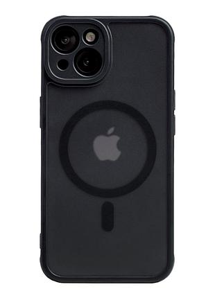 Чохол протиударний tpu+pc anti drop з magsafe для iphone 14 захист камери чорний mc-11371