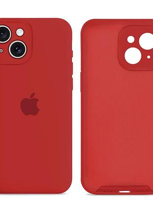 Чехол силиконовый silicone case full size с микрофиброй для iphone 14 14.red защита от повреждений mc-11021