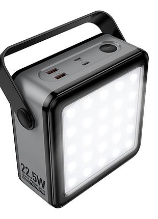 Power bank hoco j161 80000mah с быстрой зарядкой led-фонарем три выхода черный