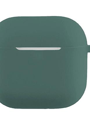 Чохол силіконовий silicone case з гачком для apple airpods 4 захист від ударів легкий 55.pine green mc-10393