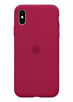 Чехол силиконовый silicone case full size для iphone x xs максимальная защита удобный с микрофиброй внутри розовый mc-10448
