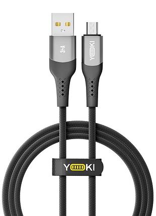 Кабель usb yoki solid yk-so15 micro 3a 1.2m с защитой от изломов и электромагнитных помех черный