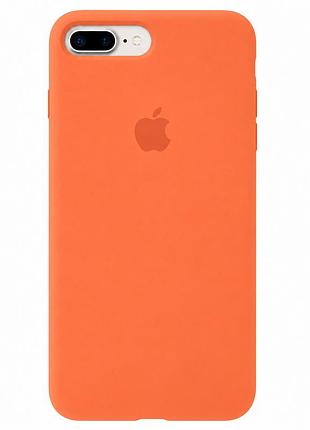 Чохол силіконовий silicone case full size для iphone 7 plus 8 plus протиударний із мікрофіброю всередині персиковий mc-10494